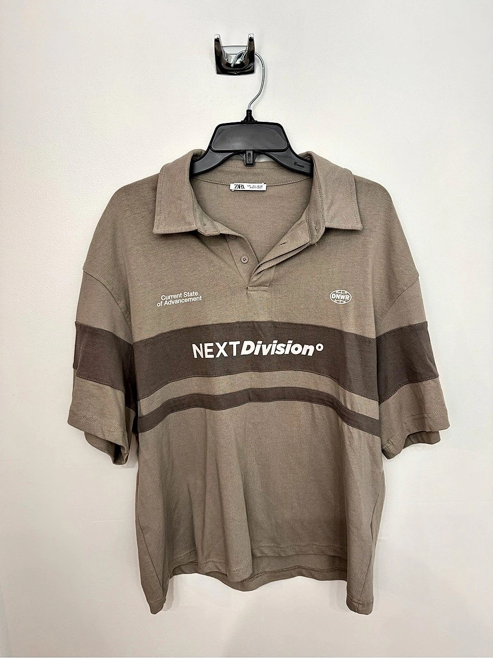 Zara NEXTdivision Color Block Polo in Brown Like New